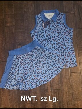 NWT sz Lg Ladies Soneven Golf Polo Tank & Skort Set